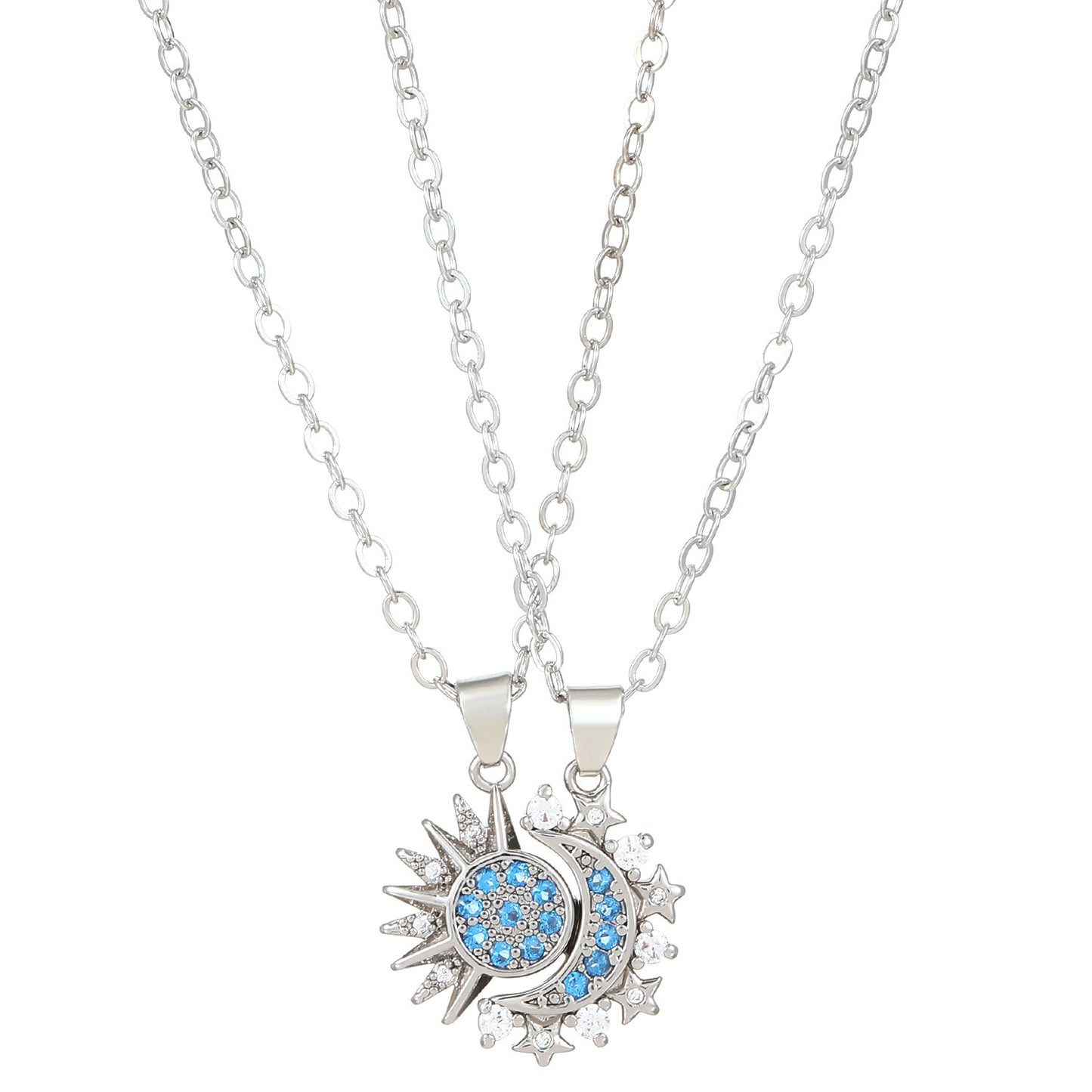 2pcs Necklace Sun And Moon Magnetic