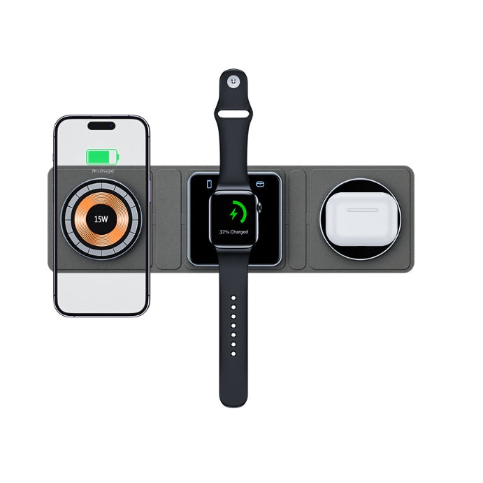 Chargeur sans fil magnétique pliable 3 en 1