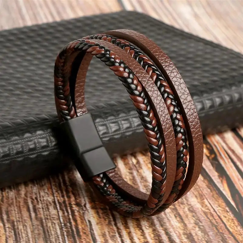Bracelet en cuir classique pour homme