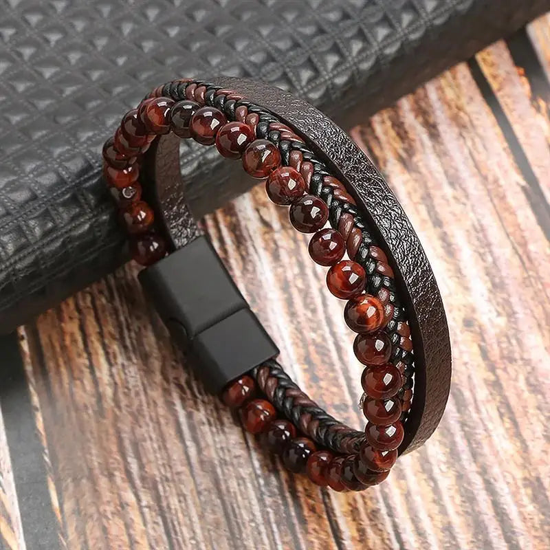 Bracelet en cuir classique pour homme