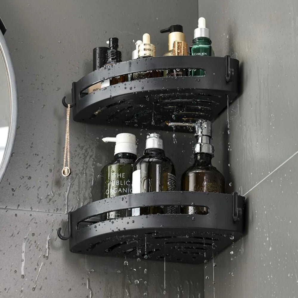 3/2/1 PCS Pas de perforation requise Porte-shampoing de salle de bain Étagères de douche Étagère de rangement Porte-serviettes Étagères pour salle de bain