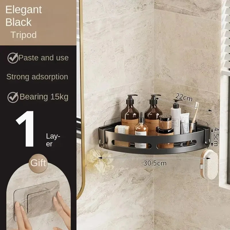 3/2/1 PCS Pas de perforation requise Porte-shampoing de salle de bain Étagères de douche Étagère de rangement Porte-serviettes Étagères pour salle de bain