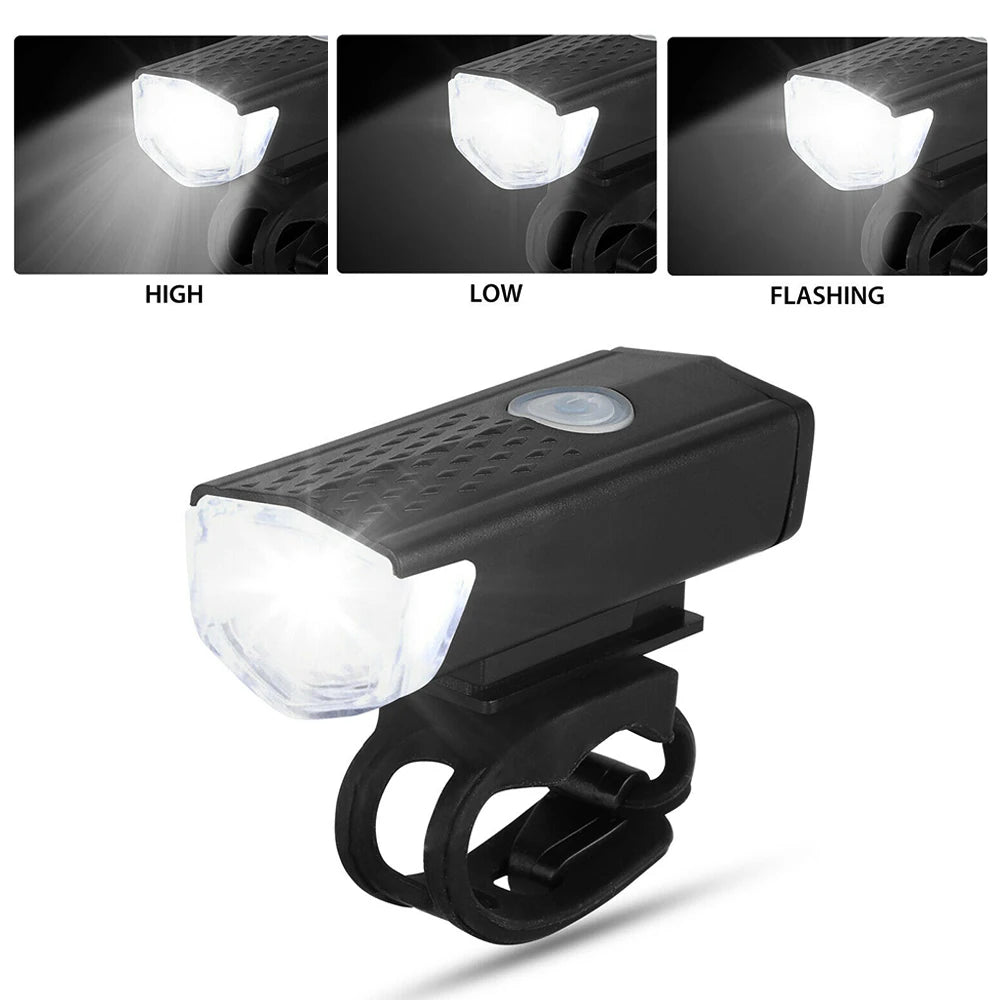 Ensemble d'éclairage de vélo rechargeable USB à LED, phare avant et arrière pour VTT, vélo de route, lampe torche, éclairage de cyclisme, accessoires de cyclisme