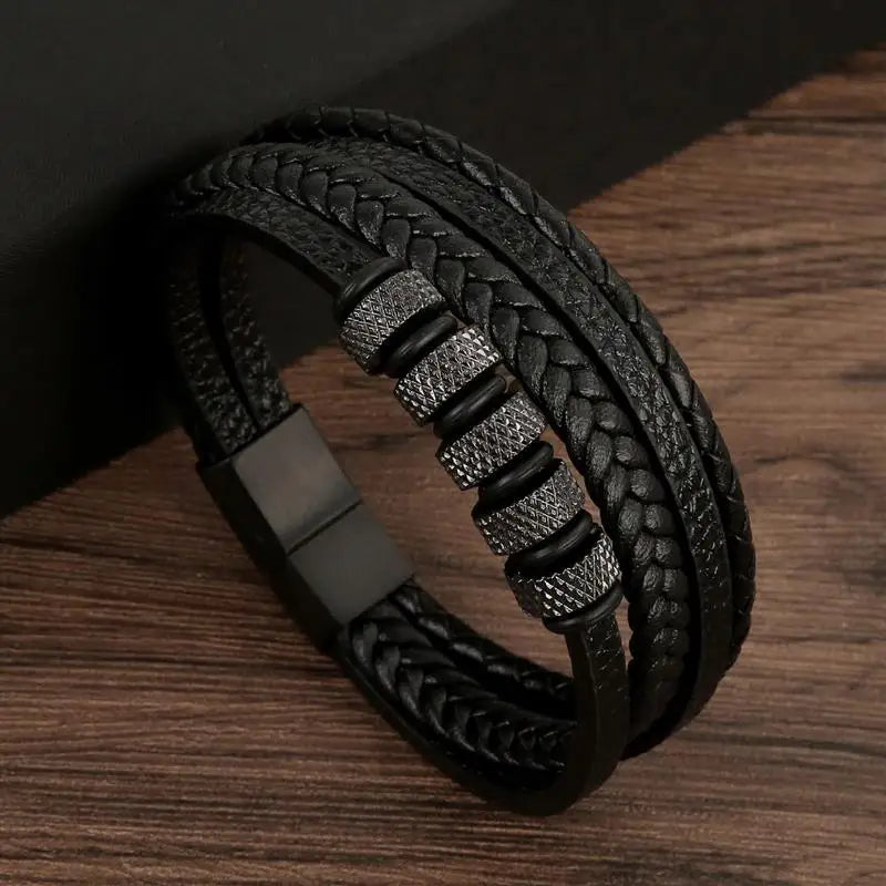 Bracelet en cuir classique pour homme