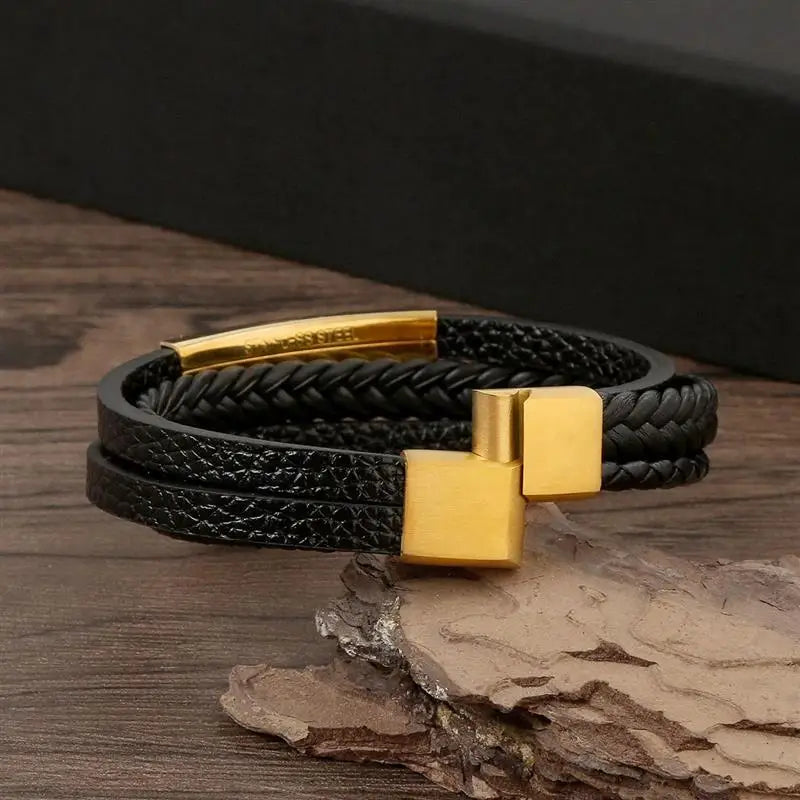 Bracelet en cuir classique pour homme