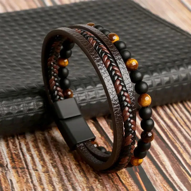 Bracelet en cuir classique pour homme