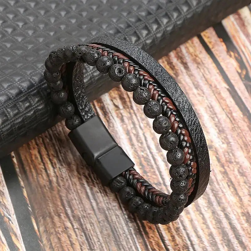 Bracelet en cuir classique pour homme