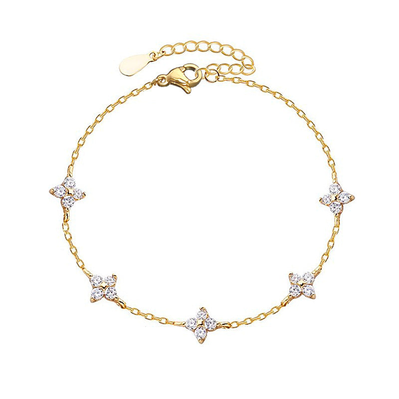 French Light Luxury Starry Sky Flower Bracelet