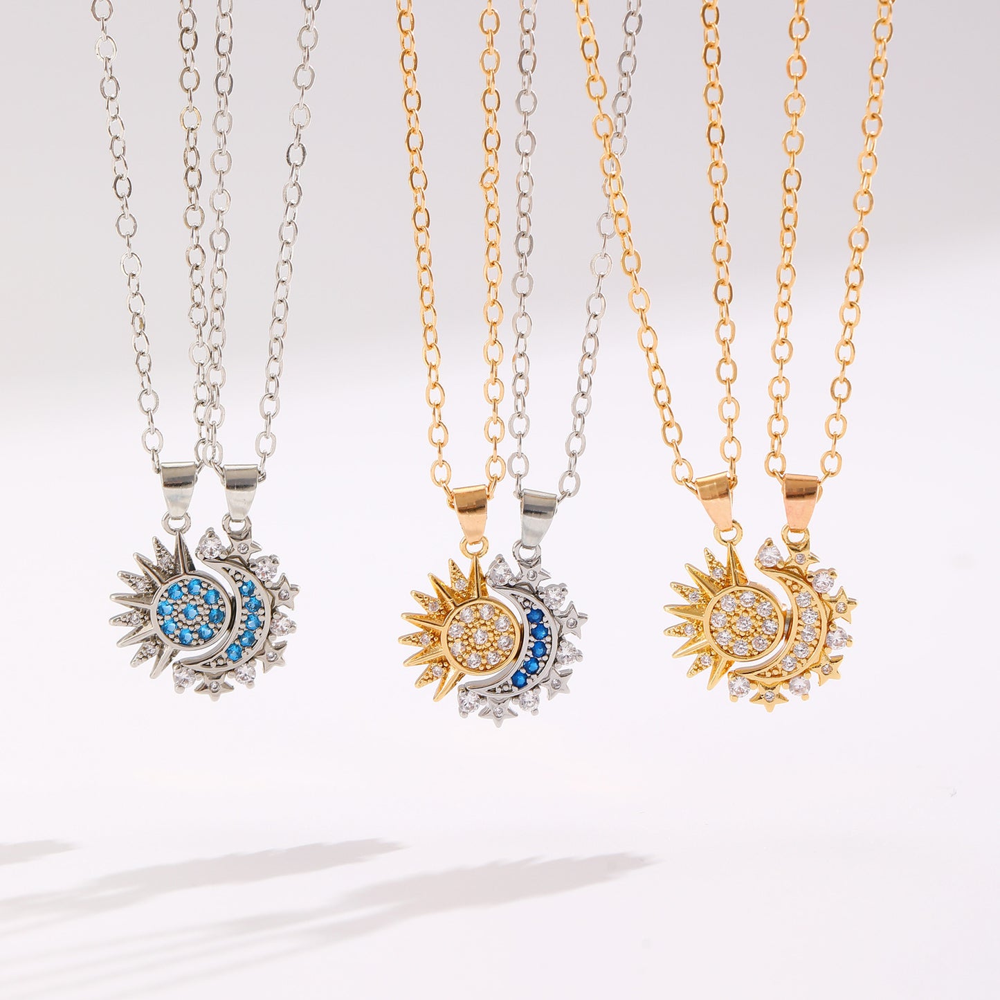 2pcs Necklace Sun And Moon Magnetic