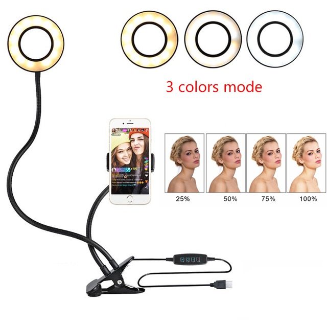 Anneau lumineux LED pour selfie en direct