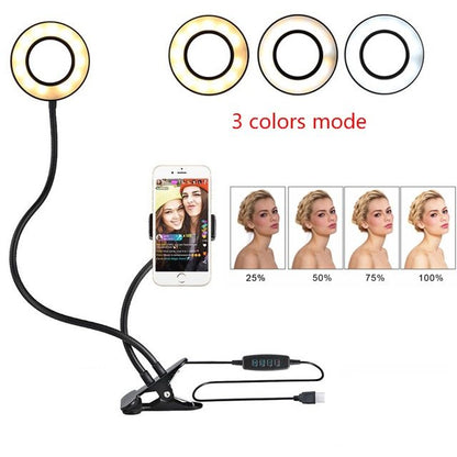Anneau lumineux LED pour selfie en direct