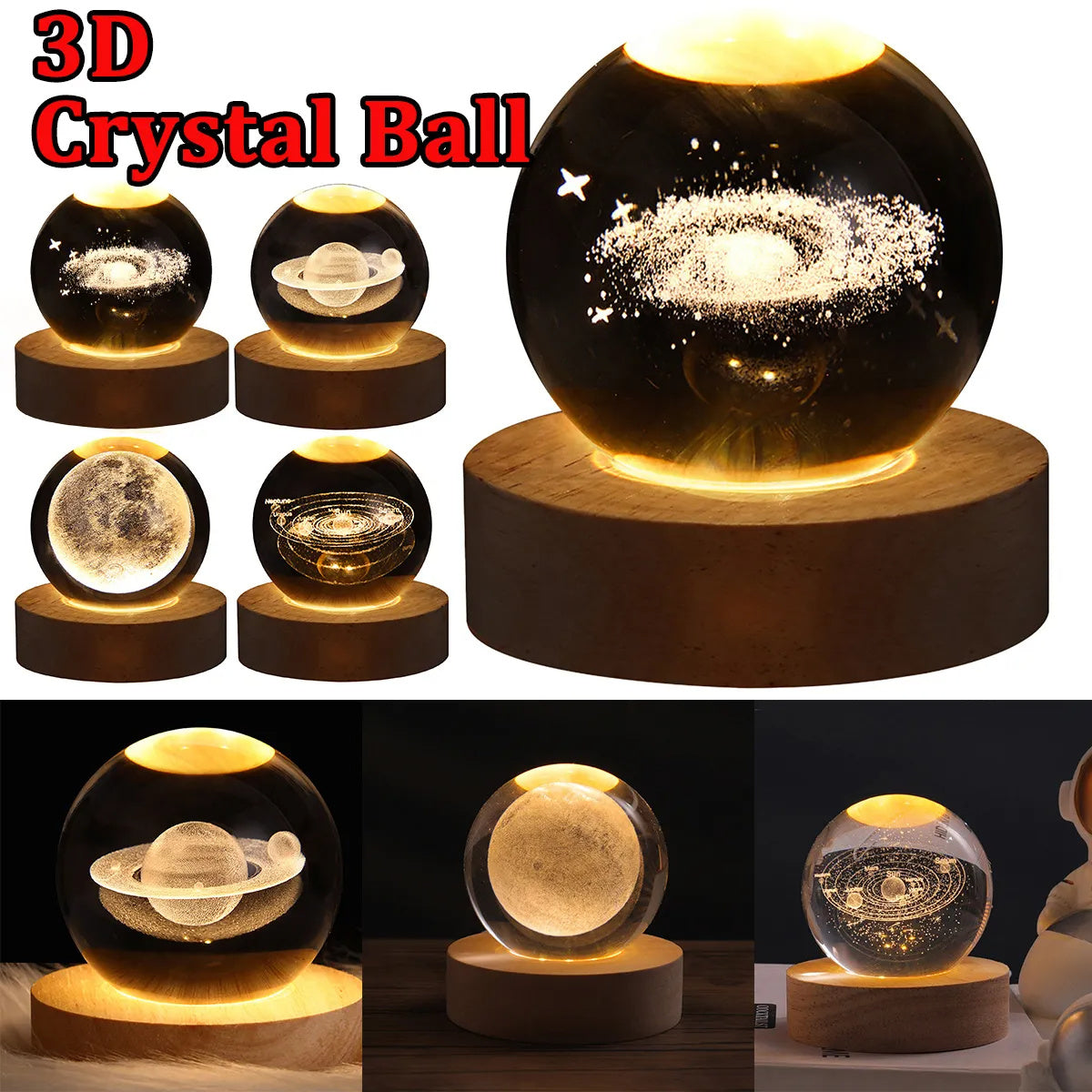 3D Planet Moon Lamp Bedroom