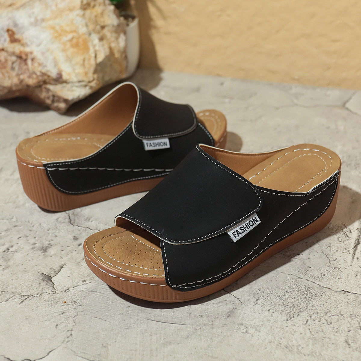 Solid Color Beach Sandals For Women