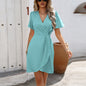 V-neck Short-sleeved Dress