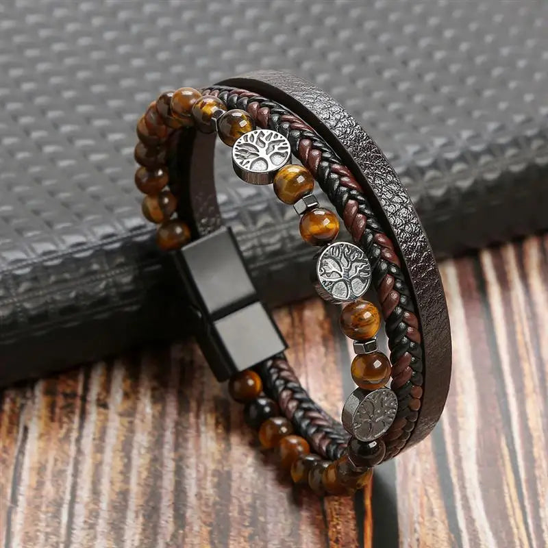 Bracelet en cuir classique pour homme