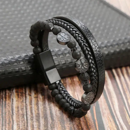 Bracelet en cuir classique pour homme