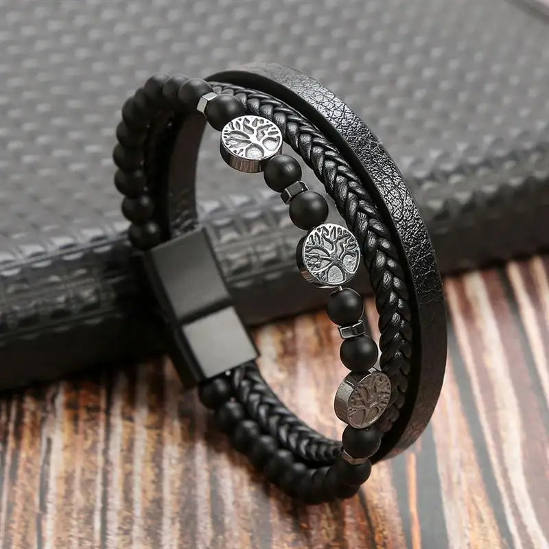 Bracelet en cuir classique pour homme