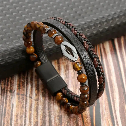 Bracelet en cuir classique pour homme