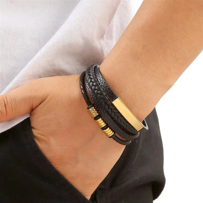 Bracelet en cuir classique pour homme
