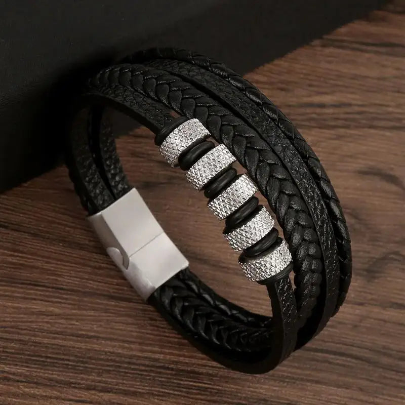 Bracelet en cuir classique pour homme
