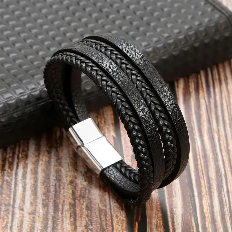 Bracelet en cuir classique pour homme
