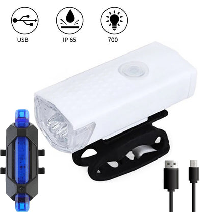 Bike Bicycle Light USB LED Rechargeable Set