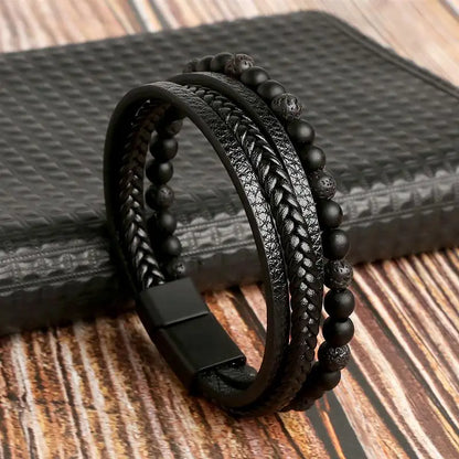 Bracelet en cuir classique pour homme