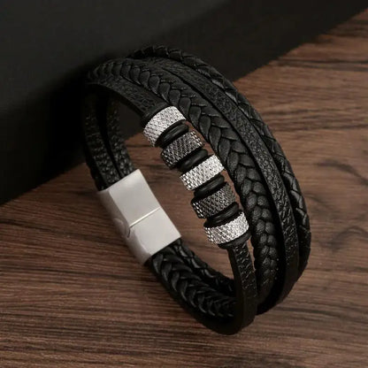 Bracelet en cuir classique pour homme