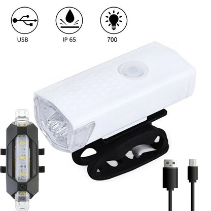 Bike Bicycle Light USB LED Rechargeable Set