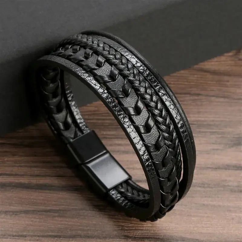 Bracelet en cuir classique pour homme
