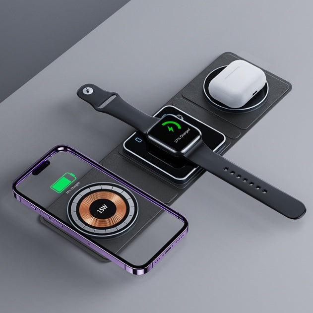 Chargeur sans fil magnétique pliable 3 en 1